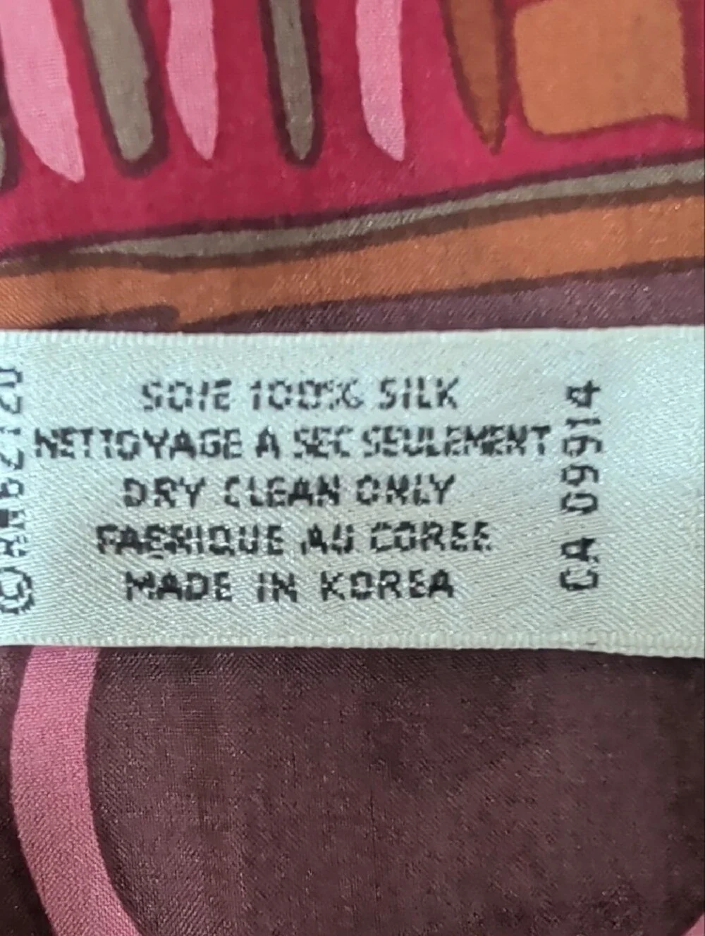 Adrienne Vittadini Pink Geometric Scarf 100% Silk